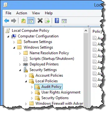 Audit Policy in Windows 8 gpedit.msc