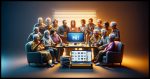 A photorealistic 16:9 image showing a diverse group of average computer users, each representing different ages and backgrounds, gathered around a modern, user-friendly computer setup. They are displaying a range of emotions from confusion to relief, illustrating their journey with technology over 20 years. The scene highlights the evolution from complex, intimidating technology to simple, intuitive interfaces, emphasizing the users' desire for straightforward, functional technology. The environment should look like a comfortable, everyday setting, reflecting the everyday struggles and victories of average computer users.