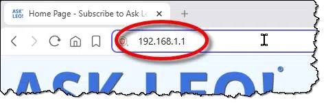 Going to 192.168.1.1