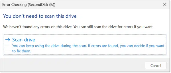 You don't need to scan, but you can anyway.