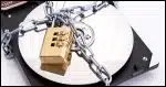 Hard disk chained and locked.