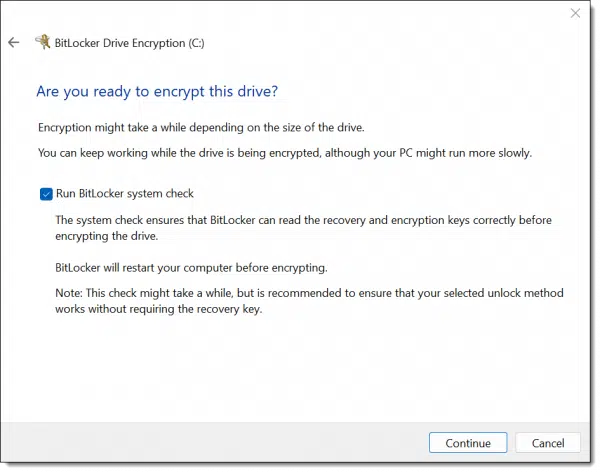 Ready to encrypt.