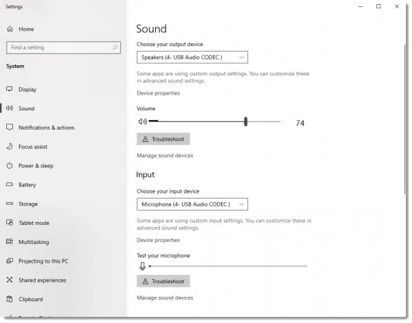 Sound Settings