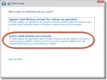 Windows Setup - Type of installation