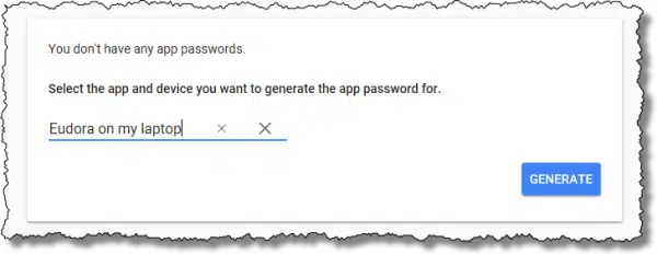 App password name