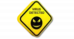 Virus Detected sign