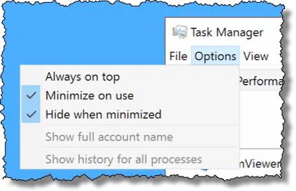 Task Manager Options