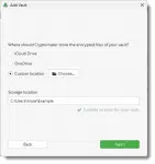 Cryptomator Vault custom location.