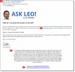 Fake Ask Leo Email