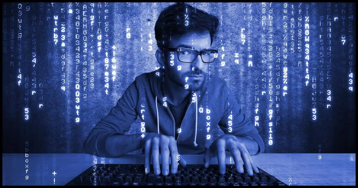 A hacker type looking at you with suspicion.