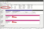 A spanned volume -- E: -- listed in drive manager