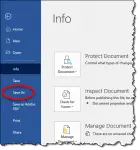 Save As in Microsoft Word
