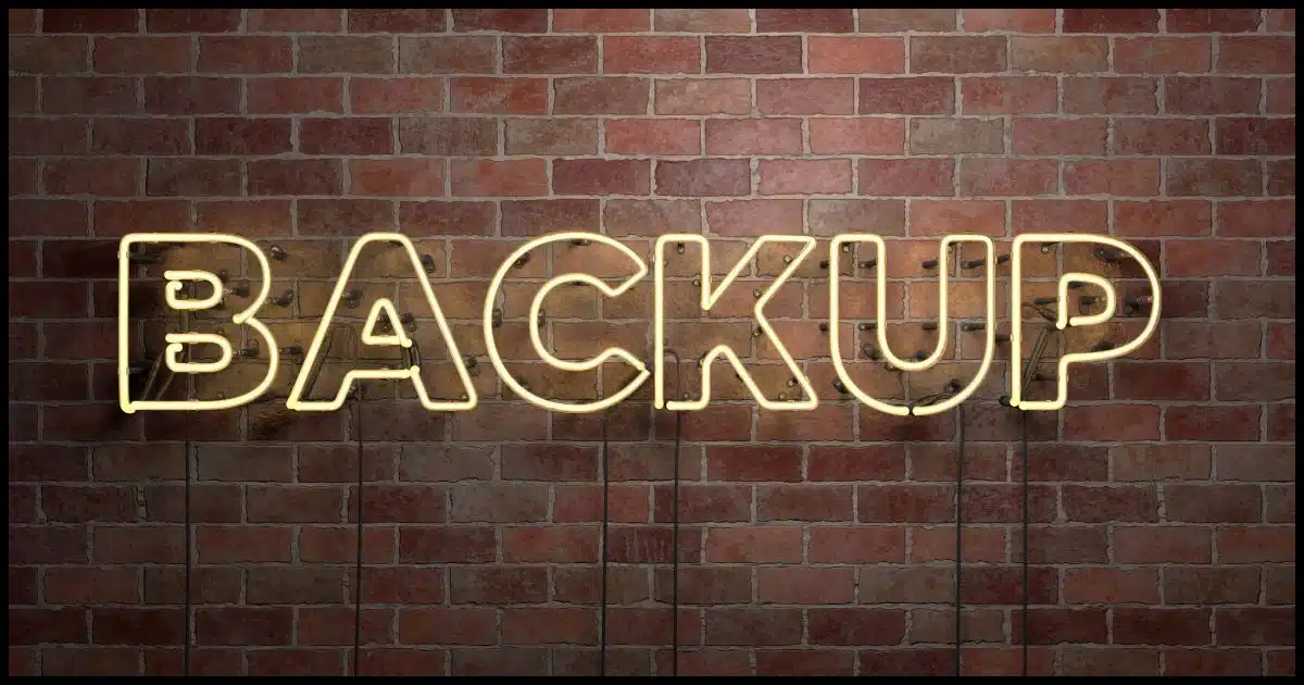 Backup sign.
