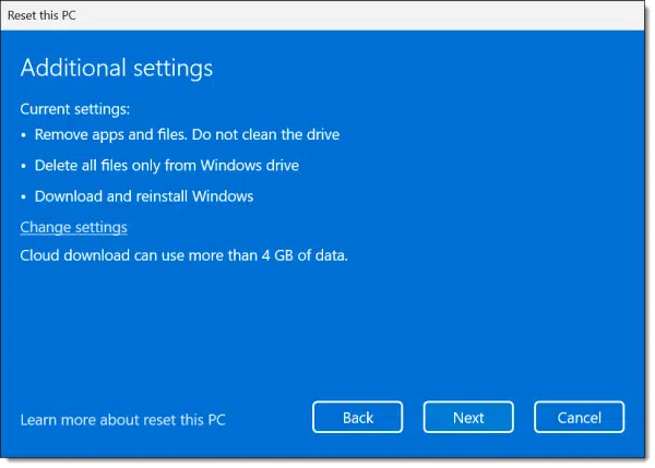 Additional Settings