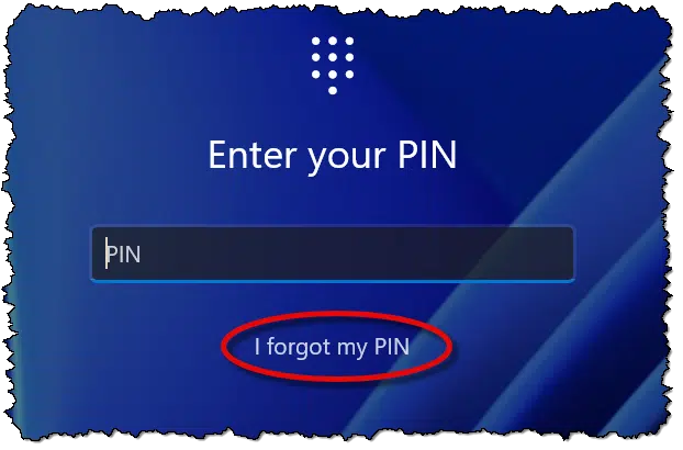 Forgot PIN option on signin.