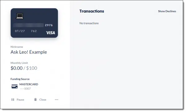 Privacy.com Virtual Credit Card