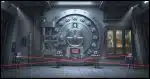 a locked and secure bank vault
