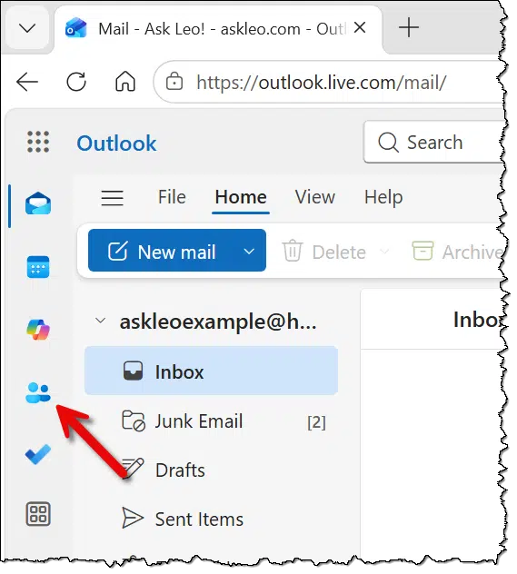 Contacts/People in Outlook.com online.