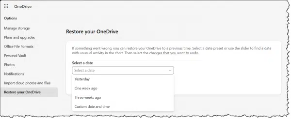 Restore your OneDrive. 