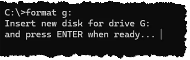 Format in the command line.
