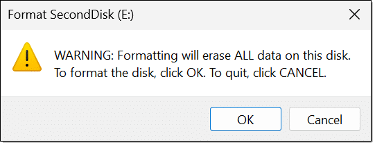 Format Warning