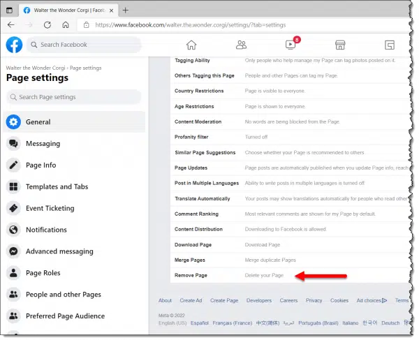 Remove Page.