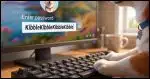 A corgi entering "KibbleKibbleKibbleKibble" into a Windows 11 password field on a computer screen.