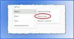 Report Junk link in an email program.