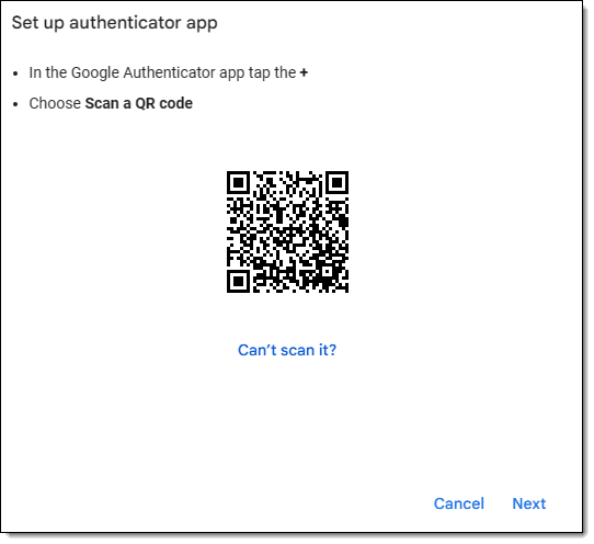 Google 2FA QR-Code