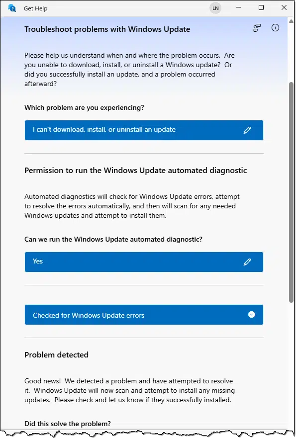 New Windows Update Troubleshooter,.