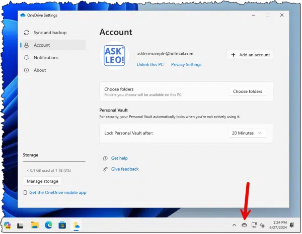 OneDrive app.