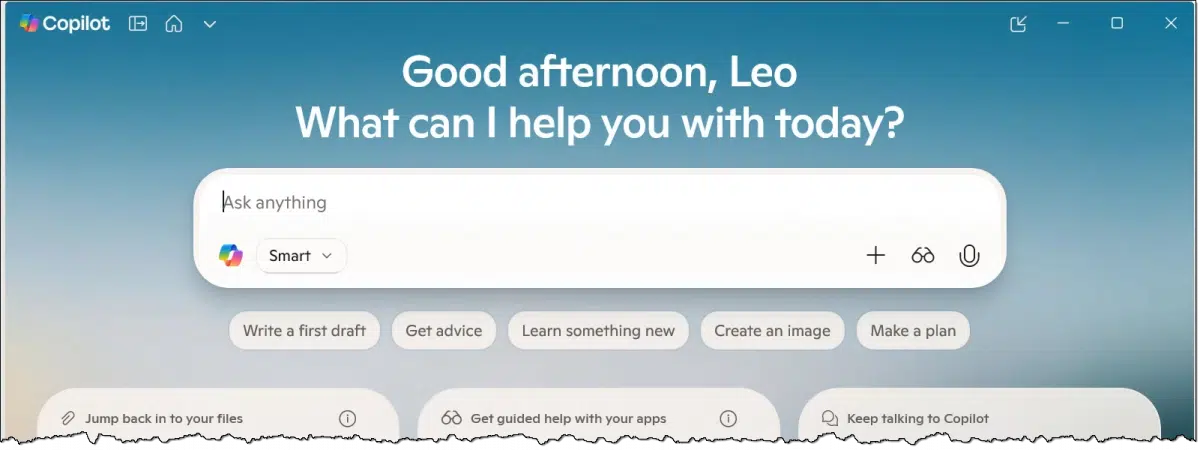 The Copilot app in Windows 11.