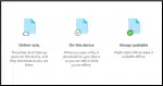 OneDrive storage states.