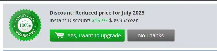 Upgrade offer