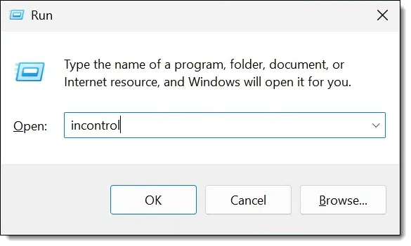 Running incontrol