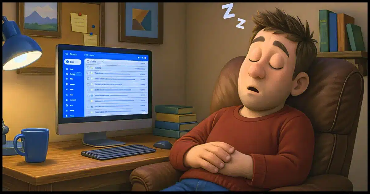 A computer keeps running securely while the user sleeps.