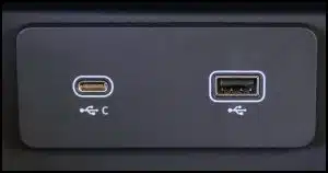 USB-C socket (left) and USB-A socket (right)