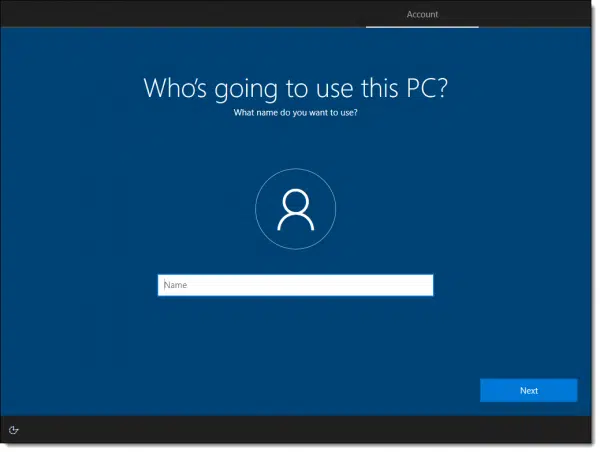 Who's going to use this PC?What name do you want to use?