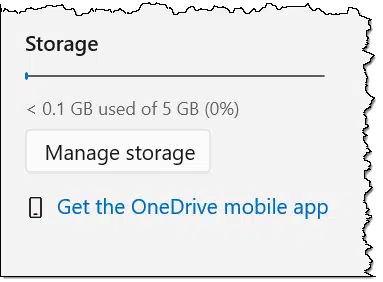 OneDrive: lots of room. (5GB)