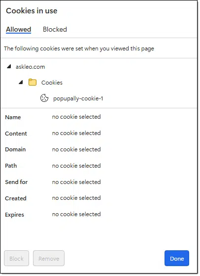 Cookies in use
