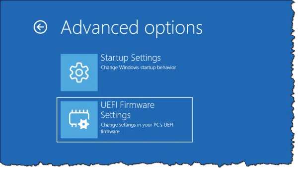 UEFI Firmware Settings link