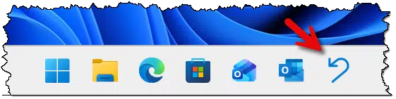 Restart shortcut on the taskbar.