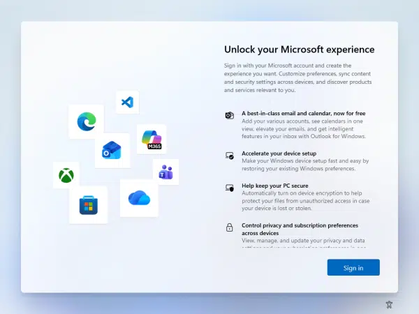 Microsoft Account Propaganda before sign in.