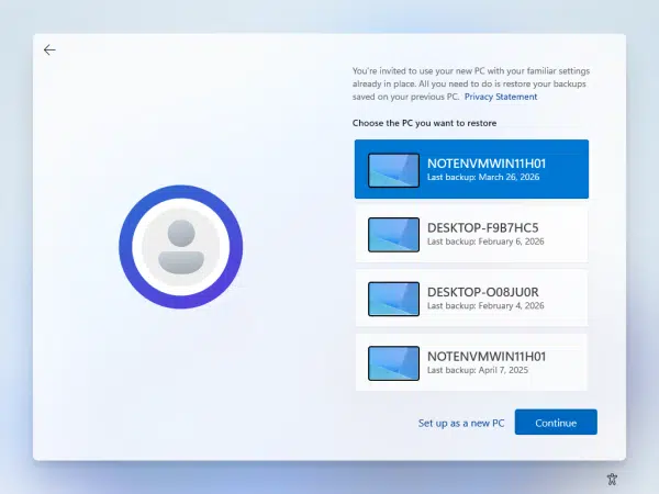 Restoring Settings from other machines.