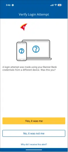 Example of an app-specific alert.
