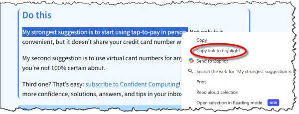 Copy link to highlight.