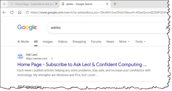 Google search of "askleo".