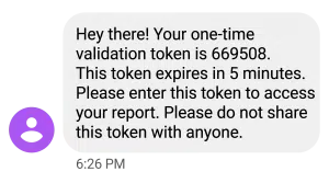 SMS Text Message example.