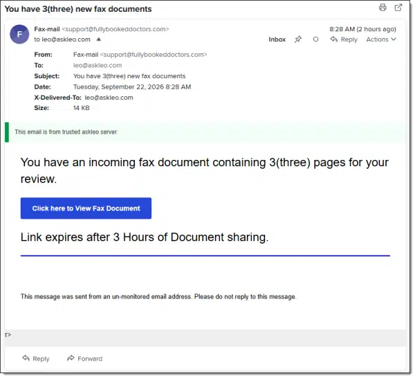 An example of spam.