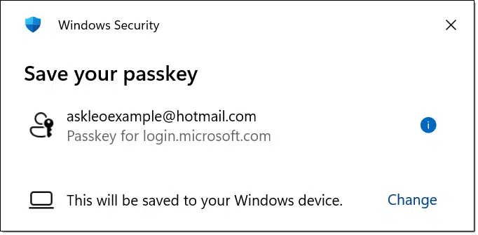 Save your passkey.